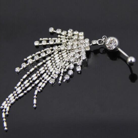 Titanium Steel Navel Stud Tassel Diamond Belly Ring Jewelry 1c132113 8890 494a 82b5 a91fadef0c24