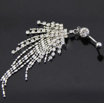 Titanium Steel Navel Stud Tassel Diamond Belly Ring Jewelry 1c132113 8890 494a 82b5 a91fadef0c24