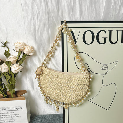 Summer Seaside Holiday Pearl Conch Straw Bag 1c363264 0e2b 46b1 98b4 010be141193b