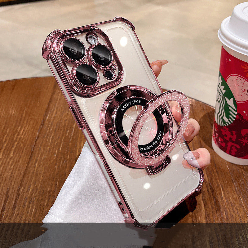 Applicable To 15 Phone Case Iphone16 Glitter Folding Bracket Protective Cover Drop-resistant 1c41ead2 db38 4b16 ae90 41972755