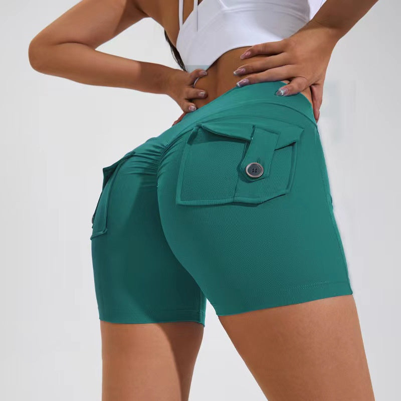 High Waist Hip Lifting Shorts With Pockets Quick Dry Yoga Fitness Sports Pants Summer Women Clothes 1c4b38fe 69bf 4629 b1c9 0