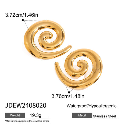 Stainless Steel Plated 18k Gold Threaded Earrings 1c572e80 468a 437d b50b f0f41246897e