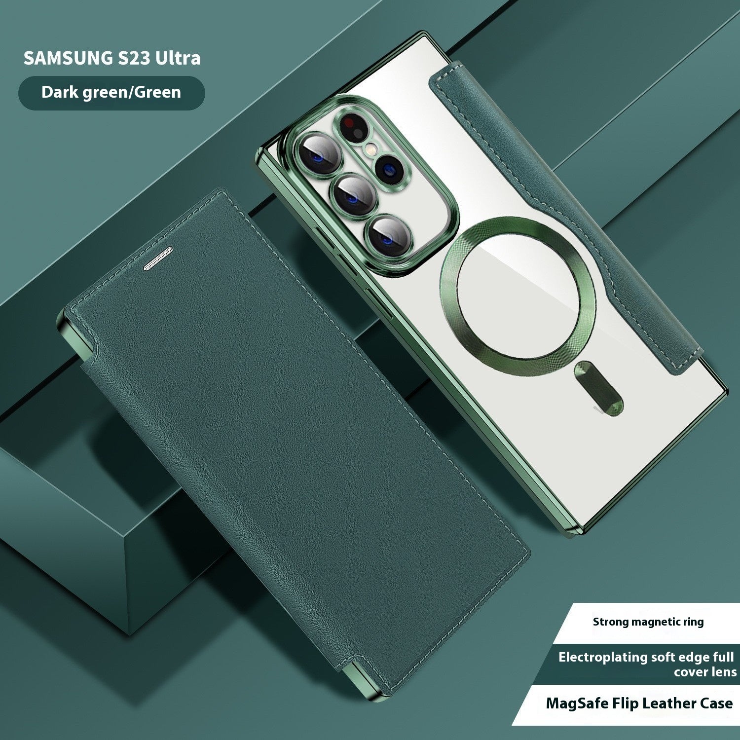 Electroplated Wireless Magnetic Business Flip Leather Case - 图片 8