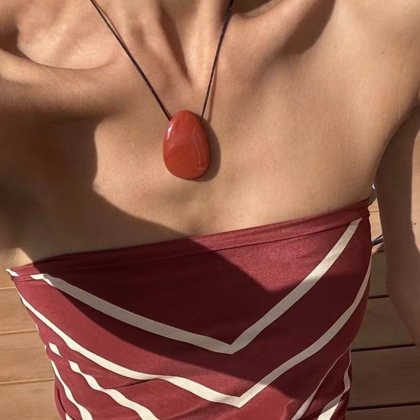 Personality Handmade Rope Irregular Stone Necklace 1cab46ae 0868 4d29 9fad 05168cf653b5