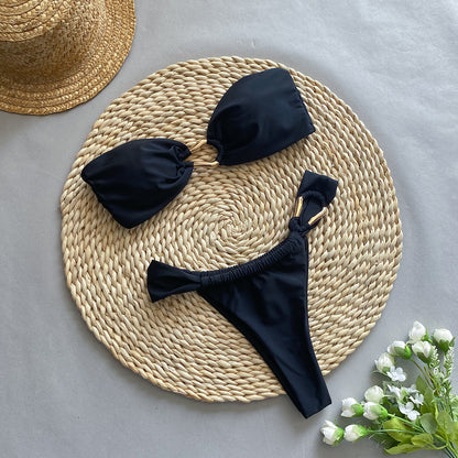 New Low Waist Sexy Bikini Solid Color Split Women's Swimsuit Swimming 1cb49fae 0450 4190 957f c25664154028