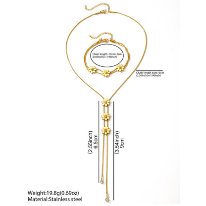 Three-dimensional Lock Snake Necklace Two-piece Set