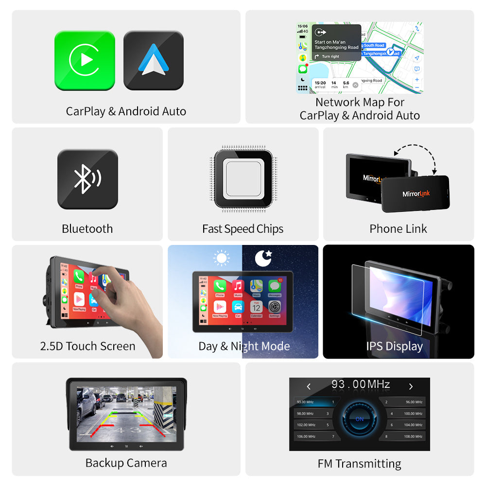 7 Car Wireless CarPlay Display Cigarette Lighter Interface Suction Cup Universal - HD Wireless Product #5