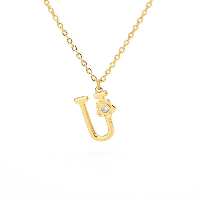 Rose English Alphabet Pendant Necklace 1d13fde0 65c2 4a83 bde6 f63b7e29f257