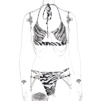 Printed Tether Chain Bikini Fashion Swimsuit Set 1d1d0c91 4dd7 4a62 b564 b21efc3a521d