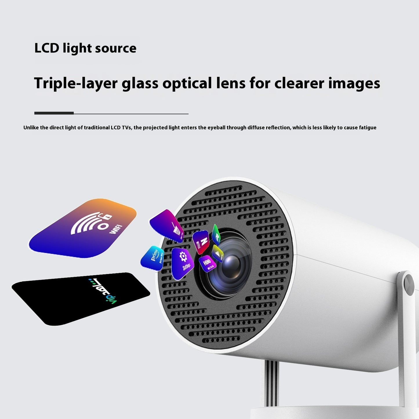 Portable Projector Small Straight Projector For Home Use 180 Degrees Projection Angle Automatic Focus Home Video Projector 1d