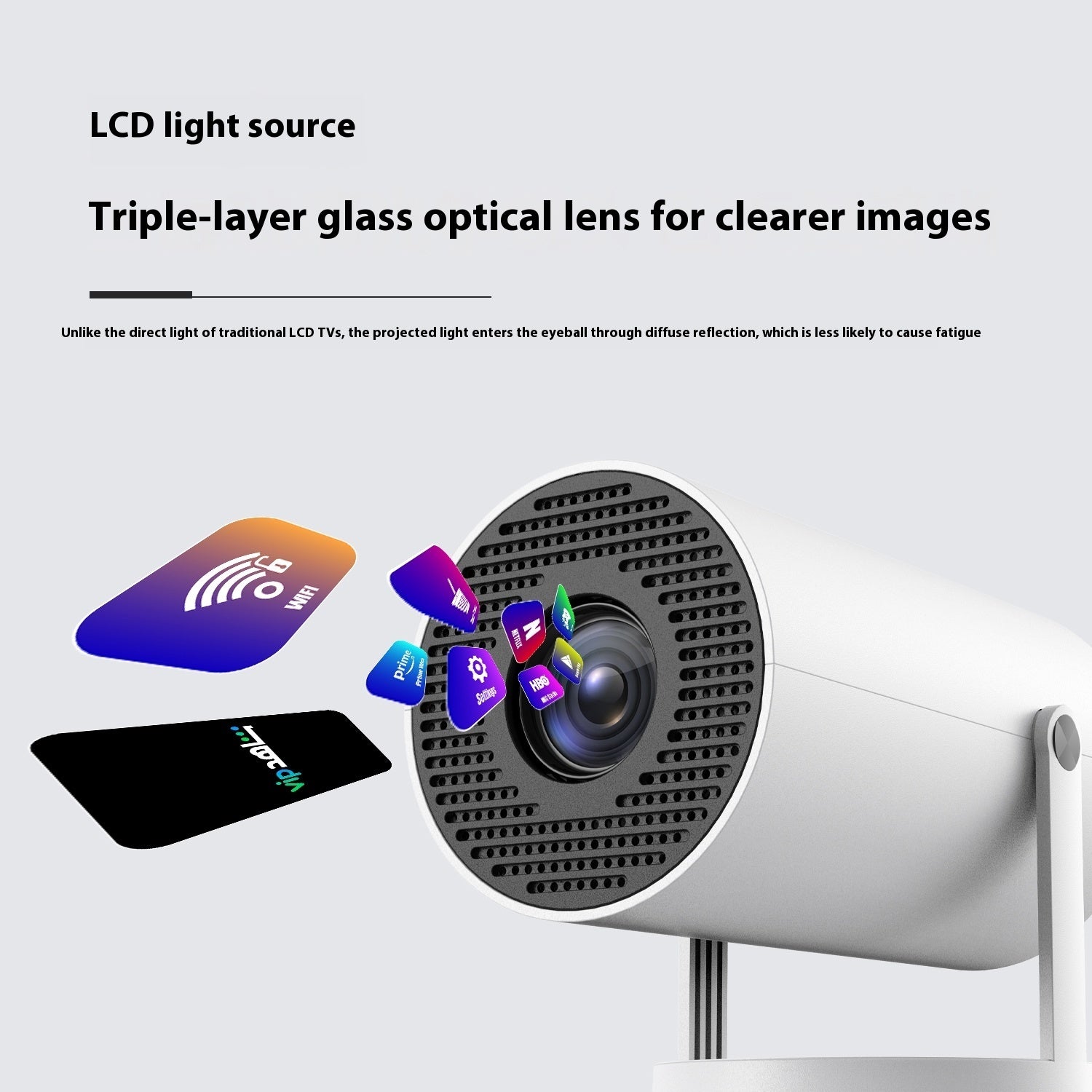 Portable Projector Small Straight Projector For Home Use 180 Degrees Projection Angle Automatic Focus Home Video Projector 1d