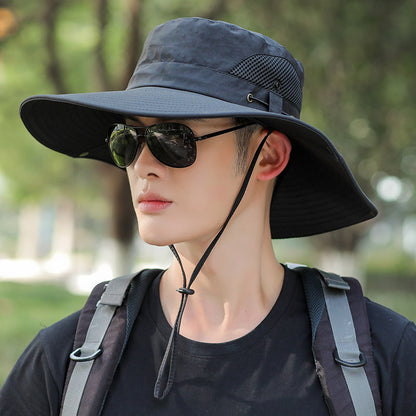 Men's Big Brim Sun Protection Fishing Fisherman Hat 1d332b99 f300 4791 bf28 1674d0152f56