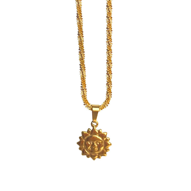 18k Real Gold Plated Titanium Steel Cross Sun Pendant Necklace - HD Wireless Product #4