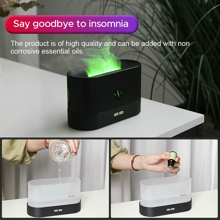 2022 Best Selling USB Ultrasonic Flame Humidifier Led RGB Colorful Essential Oil Fire Flame Aroma Diffuser - HD Wireless Product #5