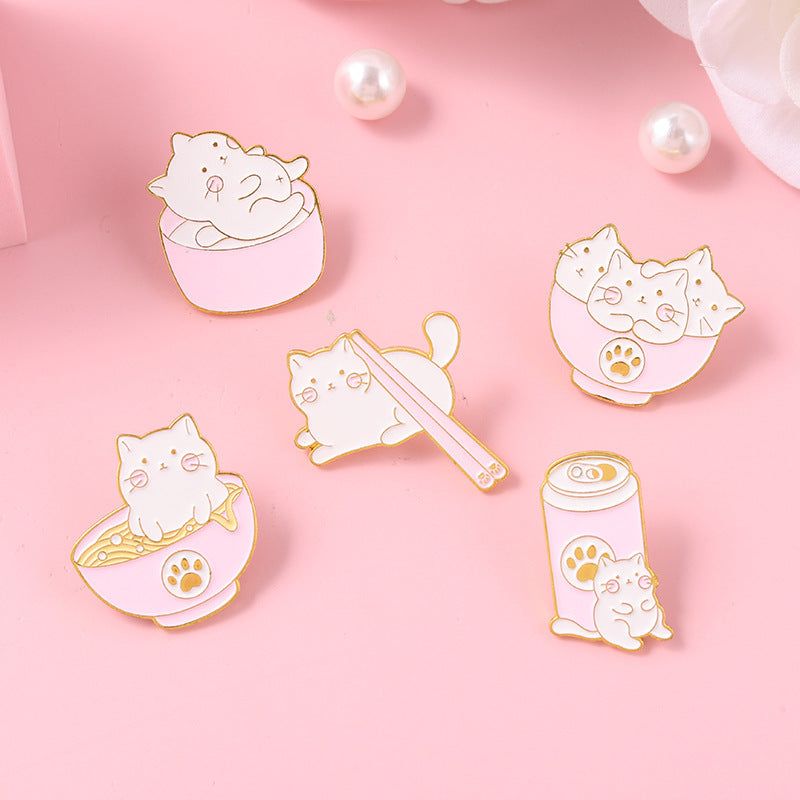 Kitty Brooch Bowl Cat Badge Golden M Badge Clothing Accessories Corsage Small Collar Pin 1d5865d2 7d07 4ad1 a2d2 09681a822b9b