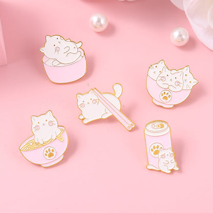 Kitty Brooch Bowl Cat Badge Golden M Badge Clothing Accessories Corsage Small Collar Pin 1d5865d2 7d07 4ad1 a2d2 09681a822b9b