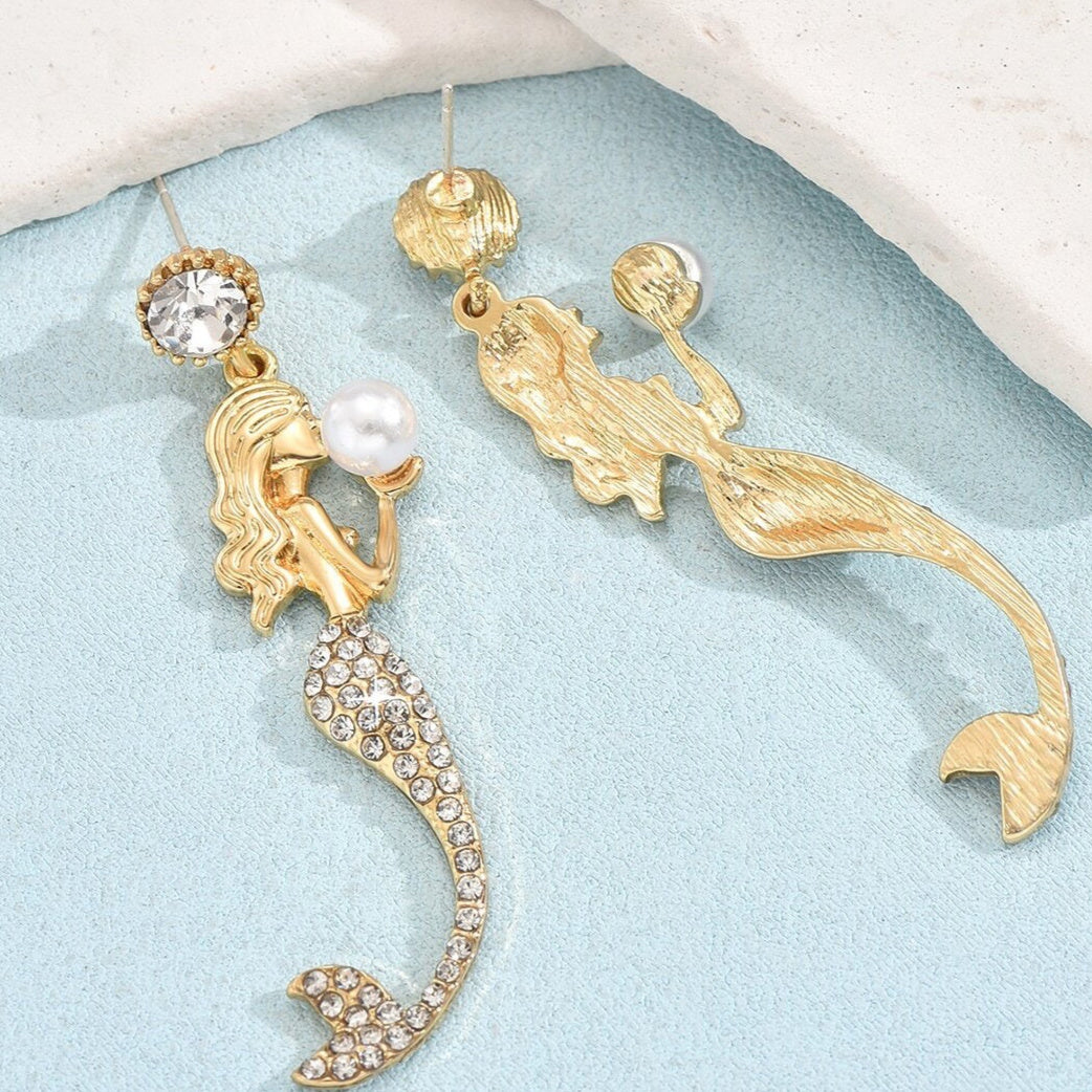 Silver Needle Mermaid Pearl Super Fairy Long Earrings 1da20630 1efd 478d a8f2 de6f5e9593ad fine