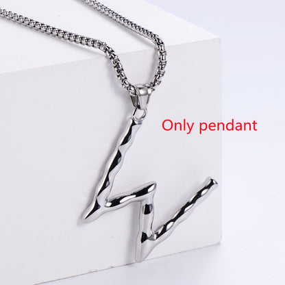 Three-dimensional 26 English Letter Pendant Necklace Fashion Jewelry Titanium Steel Couple Ornament 1da235b6 d0f8 41e9 b2c8 6