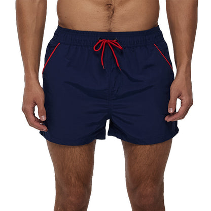 Men's Beach Pants European And American Boardshort Back Pocket Zipper Solid Color 3-point Pants Quick-drying Waterproof Linin