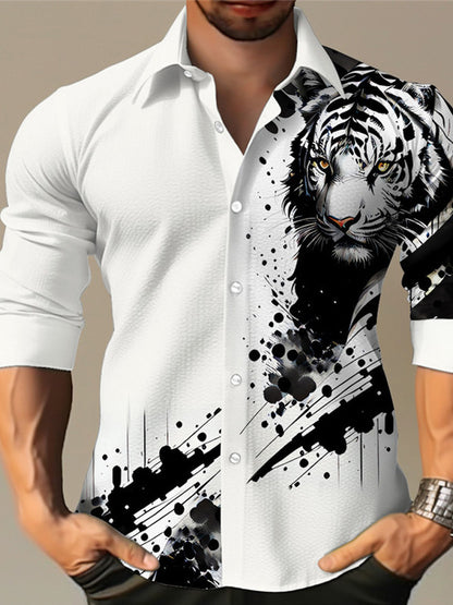 Color Matching Bamboo Linen Printed Men's Shirt 1dda9415 0382 438a 839d b53beb03df44