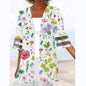 Floral Print Mid Length Sleeves Loose Small Coat 1de6b9ac eac9 43bb 8a8b 99b711714a81