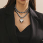 Big Love Double-layer Chains Design Necklace Women Street Punk Style Necklace Fashion Jewelry 1dfafe67 ae52 4708 8c83 6442b4f