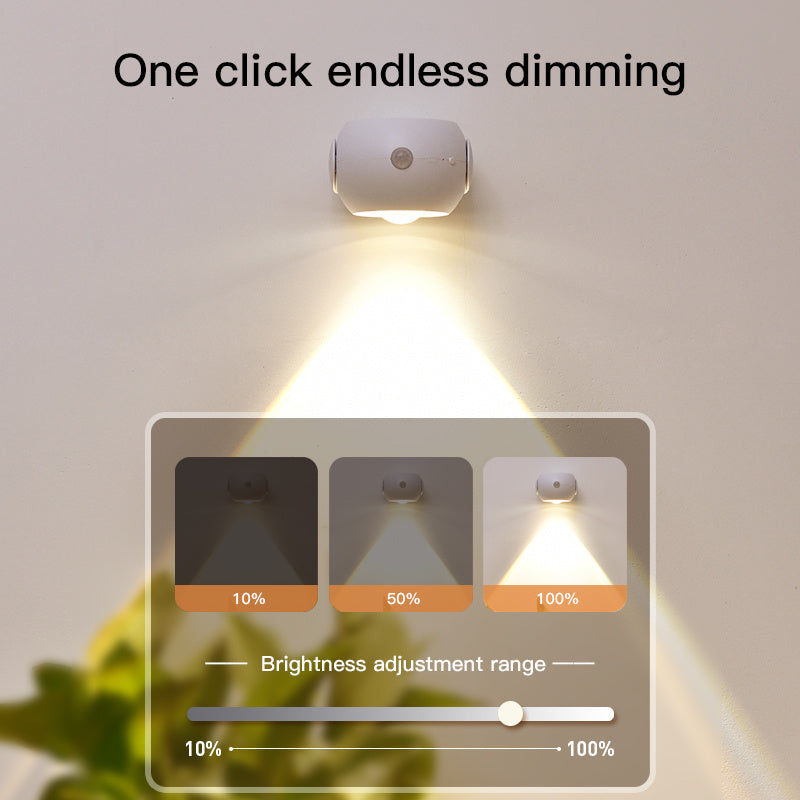 Adjustable Angle Human Sensing Light, Wireless Sunset Light, Indoor Spotlight, Corridor, Living Room Wall Light, Rechargeable