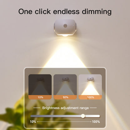Adjustable Angle Human Sensing Light, Wireless Sunset Light, Indoor Spotlight, Corridor, Living Room Wall Light, Rechargeable