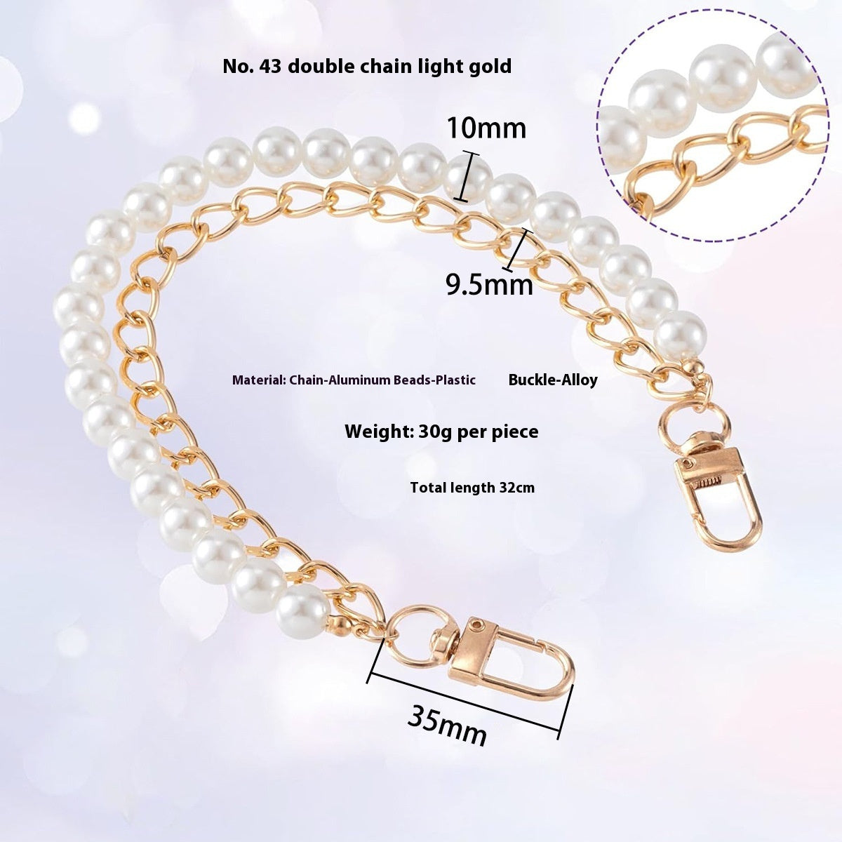 Anti-lost Mobile Phone Lanyard Water Cup Portable Pearl Double Chain Bag Decorative Chain 1e0e886d 4966 4f67 9cbd ee4589b3a68