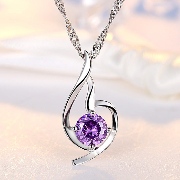 925 Sterling Silver Pendant Chain soft ladies fashion accessories pendant diamond silver jewelry Korean Korean Fashion Necklace - HD Wireless Product #7