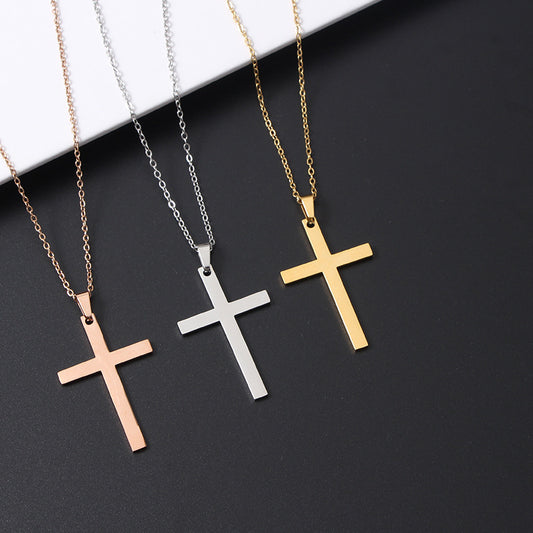 Mirror Stainless Steel Cross Shelf Necklace 1e1ce5a8 d981 4b70 b61e 9a9bfd0168e6
