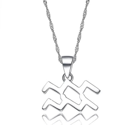 S925 Sterling Silver Twelve Constellation Pendant Fashion Simple 1e31bf6e 1790 4972 bdca 6c6d9f686941