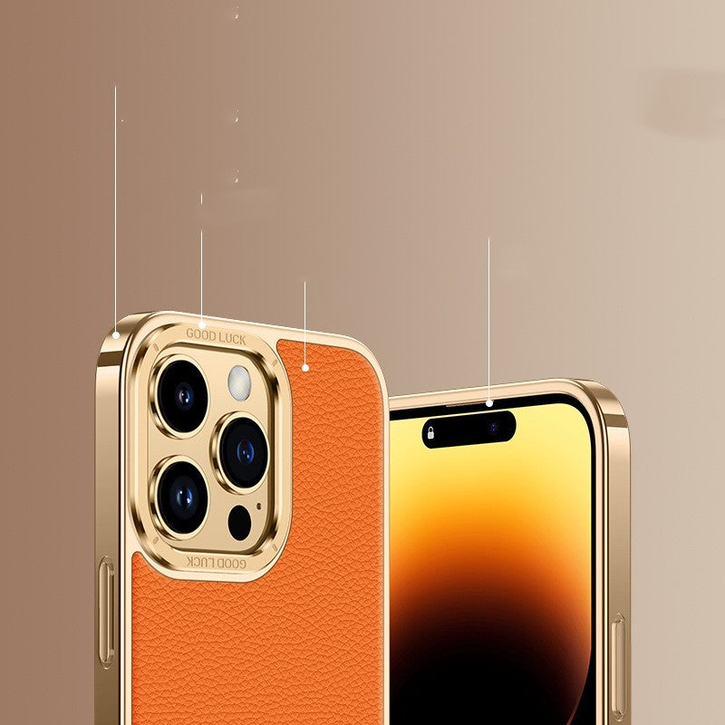 Genuine Leather Phone Case Electroplated Soft Edge 1e672aad 009c 4309 85f7 28465cf8ed6d