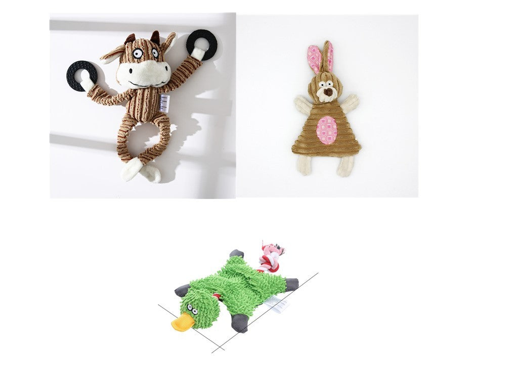 Pet Toy Donkey Shape Corduroy Chew Toy For Dogs Puppy Squeaker Squeaky Plush Bone Molar Dog Toy Pet Training Dog 1e677c43 94b