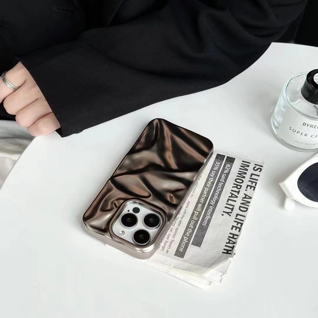 Matte Plating Solid Color Phone Case Water Ripple - 图片 2