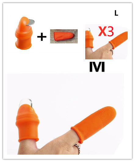 Silicone Thumb Knife Finger Protector Gears Cutting Vegetable Harvesting Knife Pinching Plant Blade Scissors Garden Gloves 1e