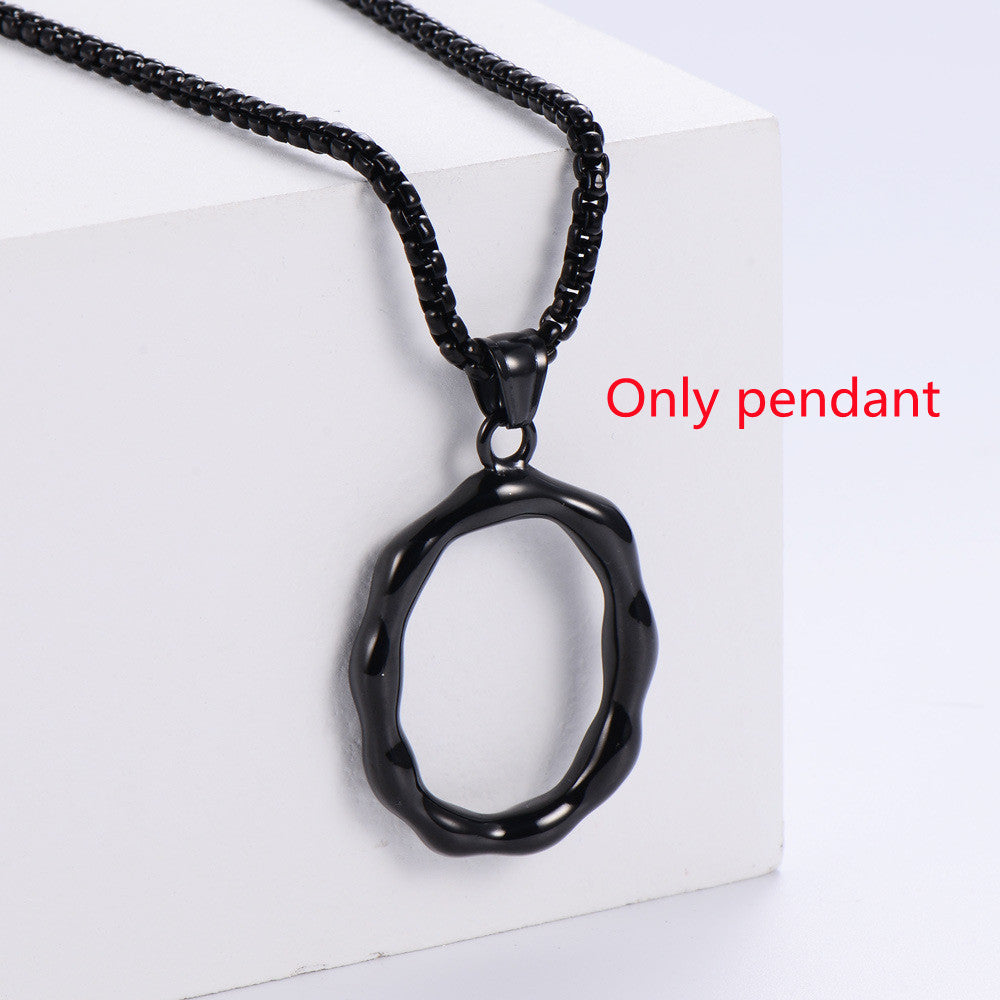 Three-dimensional 26 English Letter Pendant Necklace Fashion Jewelry Titanium Steel Couple Ornament 1ed09e4f 183c 449a 8be3 4