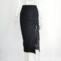 European And American Women's High Waist Slit Pleated Skirt 1ee54d5f 5515 4a2a b066 79d6bcdded36