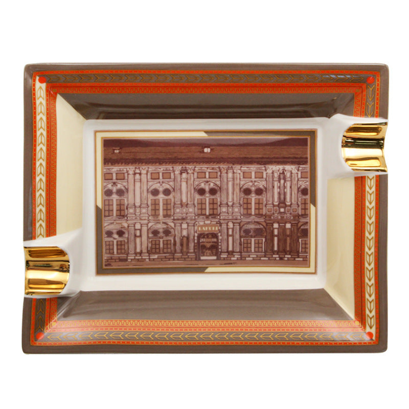 Fashion Creative Large Capacity Square Painted Ceramic Cigar Ashtray 1f13961b 100e 456d 9487 193f26b368b9