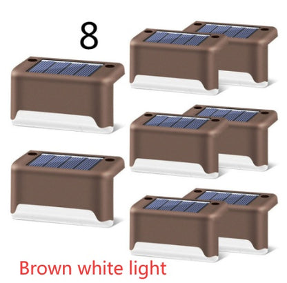 New Upgrade Waterproof LED Solar Fence Lamp Solar Deck Lights Solar Step Light Outdoor For Patio Stairs Garden Pathway Step Y