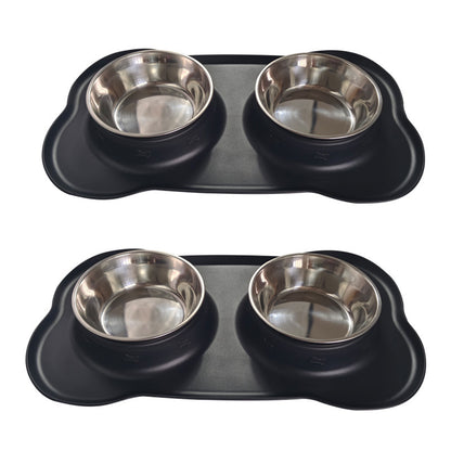 Large Silicone Pet Bowl Double Dog Bowl Stainless Steel 1f26b040 1aa0 485e a53e d5ead6d81a58