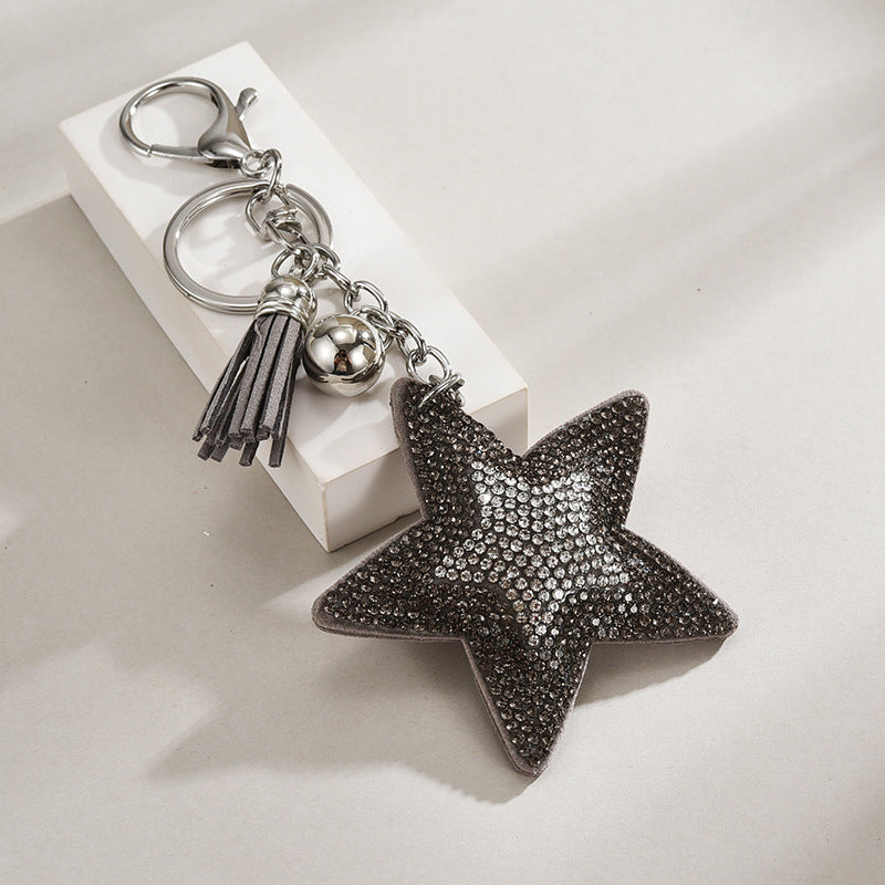 Pentagram Tassel Keychain Pendant European And American Style 1f28615d fb59 4353 82f1 d1c52efce41e