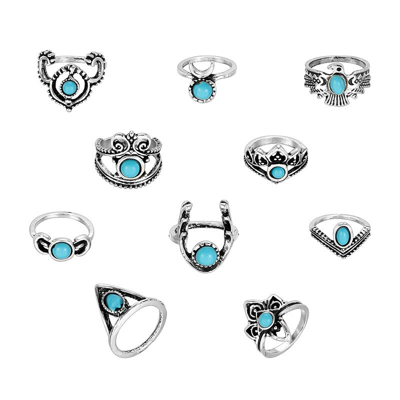 15-piece Set Of Joint Rings With Personality Geometry - HD Wireless Product #7