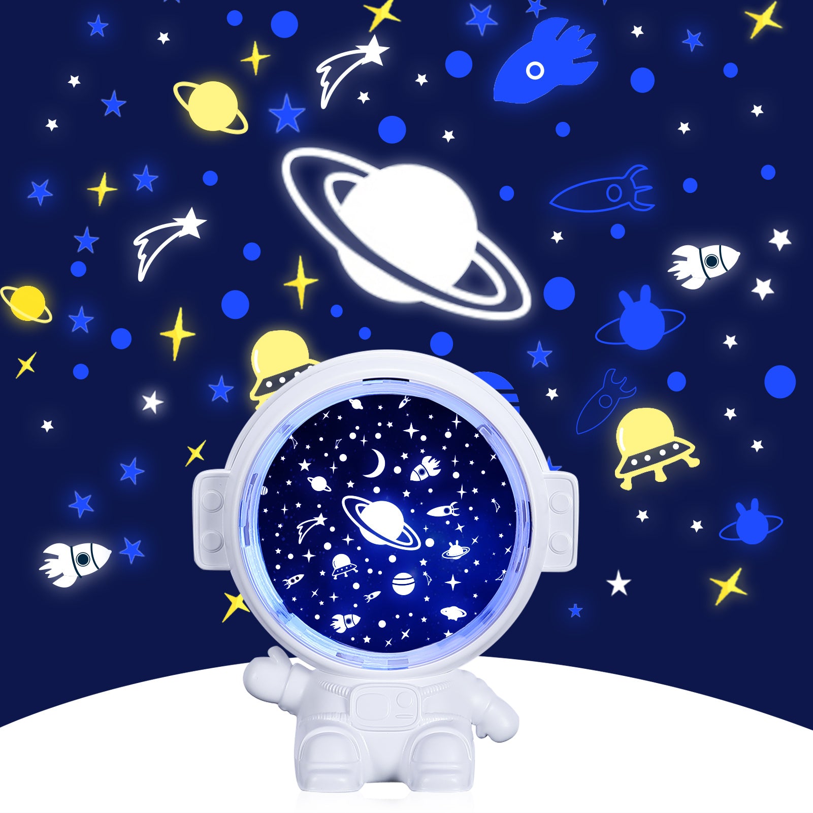 Galaxy Star Projector Starry Sky Night Light Astronaut Lamp Room Decr Gift Child Kids Baby Christmas Spaceman Projection 1f63