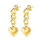 Sweet And Cool Style Peach Heart Chain Tassel Earrings 1f67f52a d138 4fb6 986e 6c488778e1b5