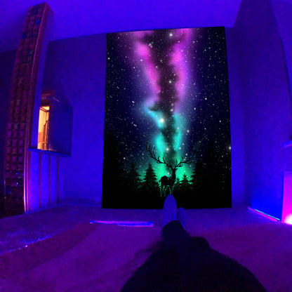 Fluorescent Tapestry UV Fluorescent Tapestry Psychedelic Mushroom Wall Hung Hippie Decorative Room Aesthetics 1f77e148 21ff 4