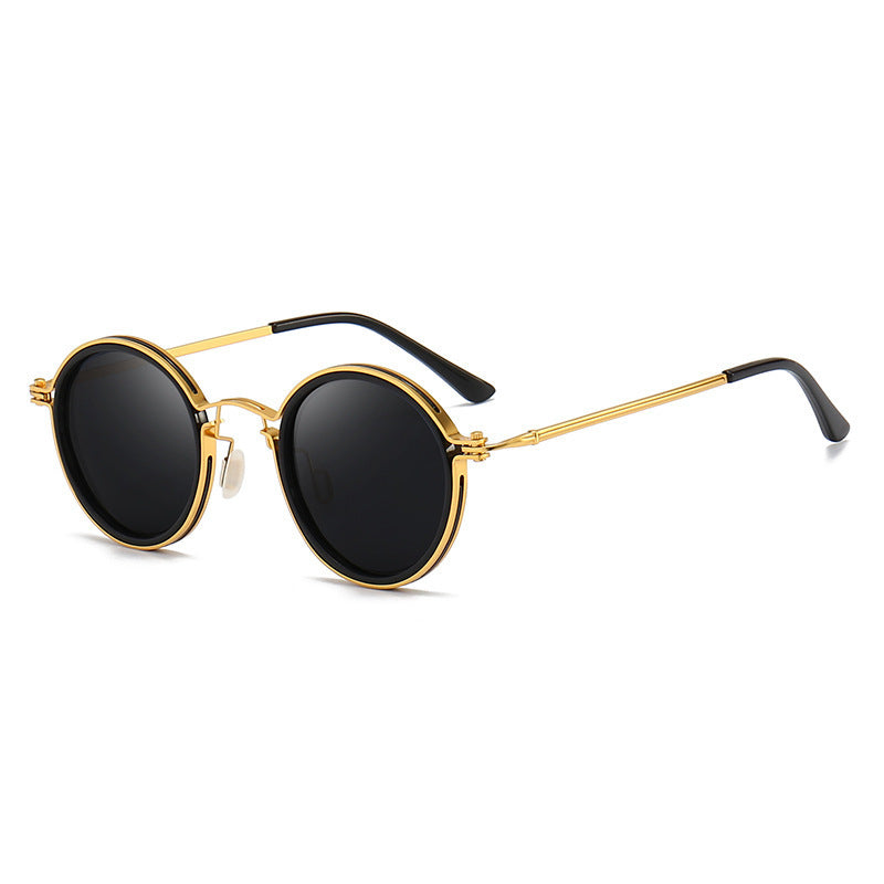 Sunscreen Retro Style Round Frame Metal Sunglasses 1f7d5d30 d3bd 4bba 894b a4fd39196a2e