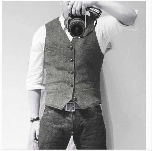 Slim-fit Herringbone Vest Casual Business Professional Formal Wear Groomsmen 1f82501d 0ce3 47ed 861a 5f24cd569995