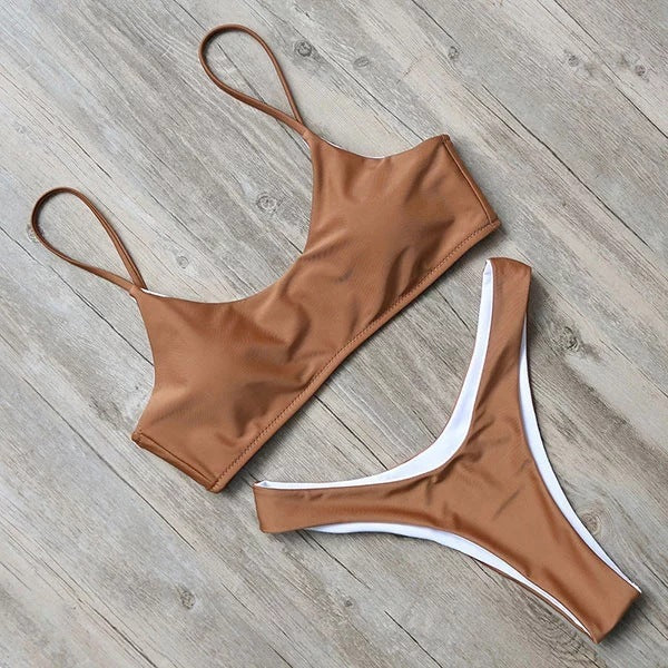 Women's Simple Clean Solid Color Bikini Swimsuit 1f96d9aa f3e5 4f63 b7d1 f3f2b2ae48f1