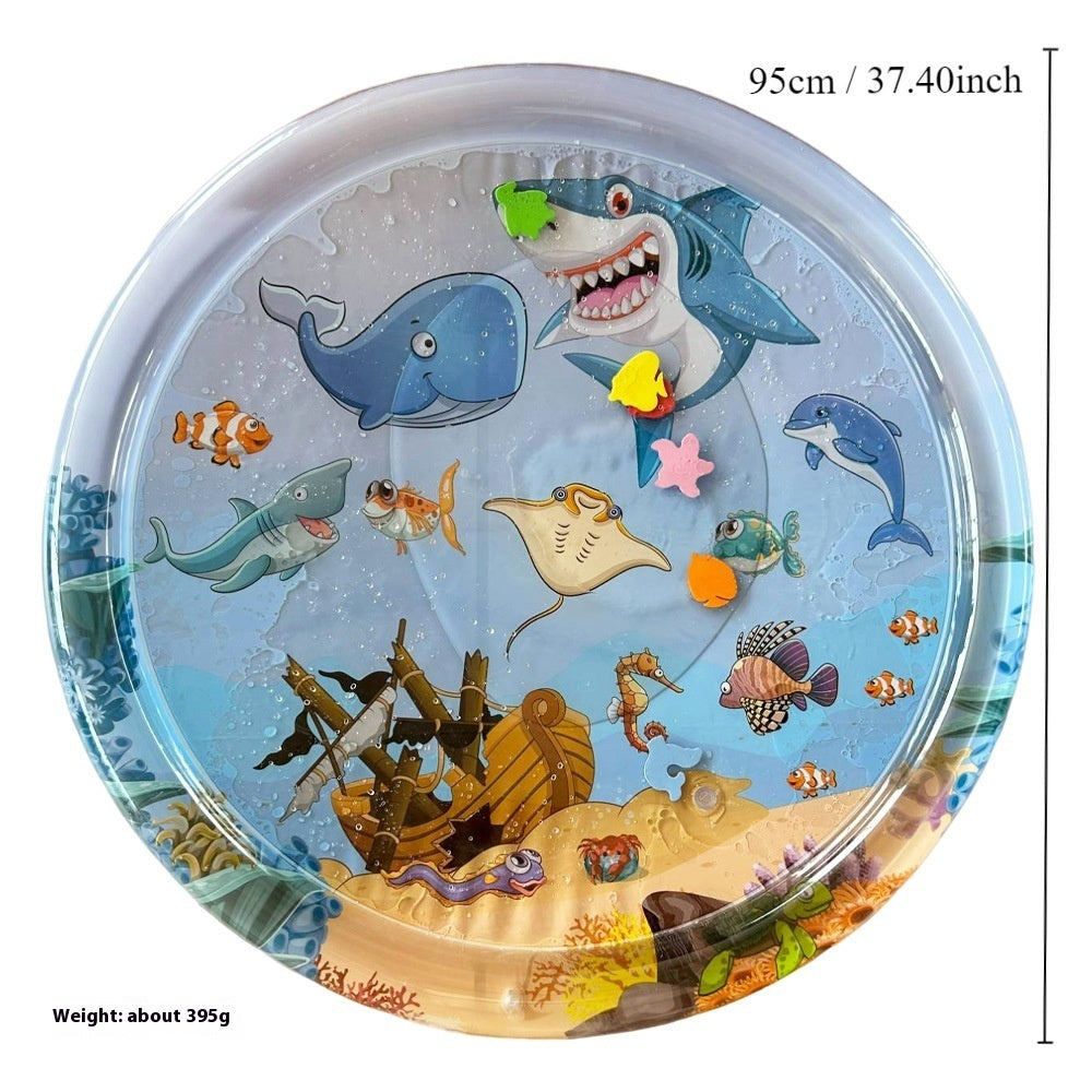Children's Inflatable Marine Animal Racket Water Cushion Baby Crawling Racket Water Bag Racket Water Cushion Climbing Pad 1fa